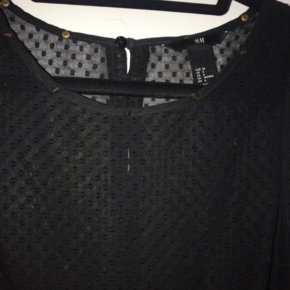 Beautiful sheer polka dot blouse with studs - Picture 4 of 7